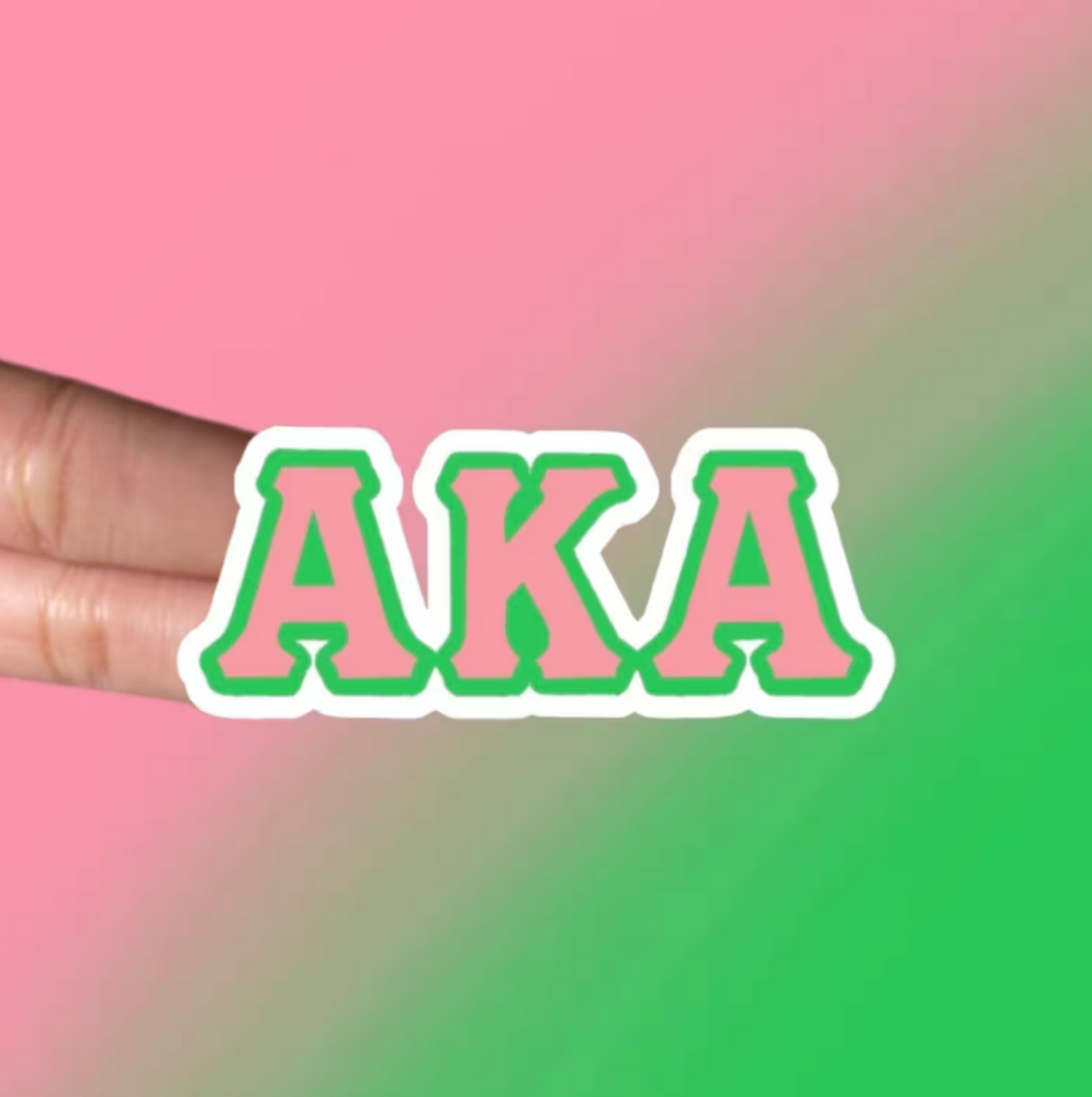 Pegatina rosa y verde